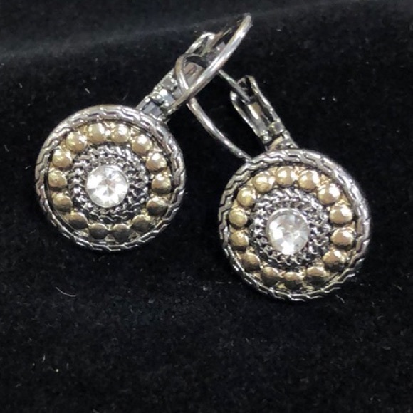 Jewelry Two Tone Medallion Euro Wire Earringsnwt Poshmark